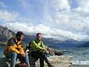 Sammen med tyskamerikaneren Matthias ved en af de mange søer omkring Bariloche i Argenrina